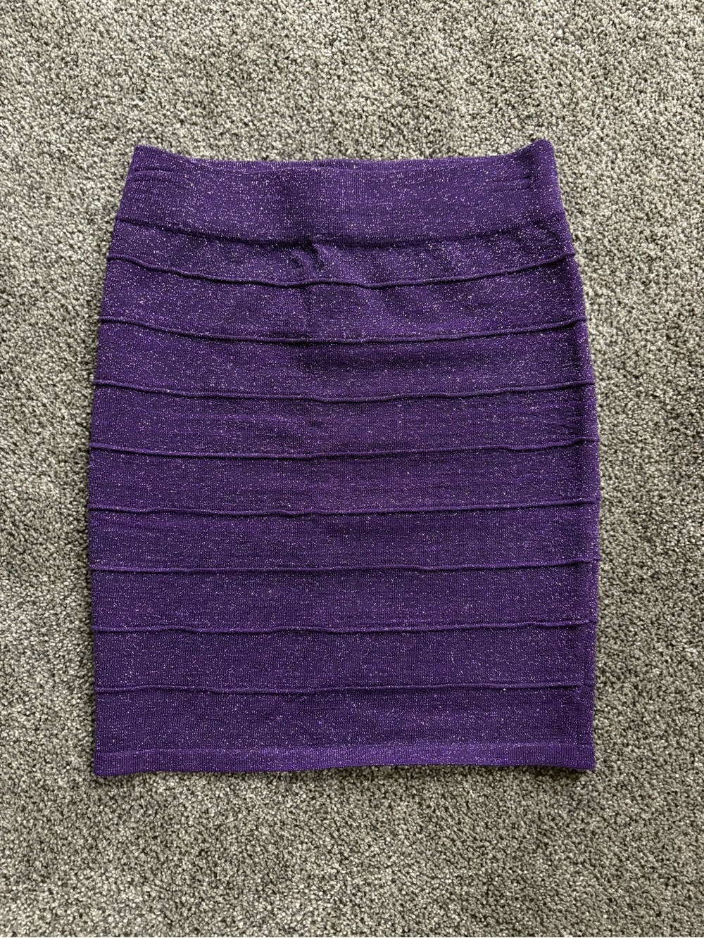Forever 21 Purple Glitter Bandage-Style Pencil Skirt